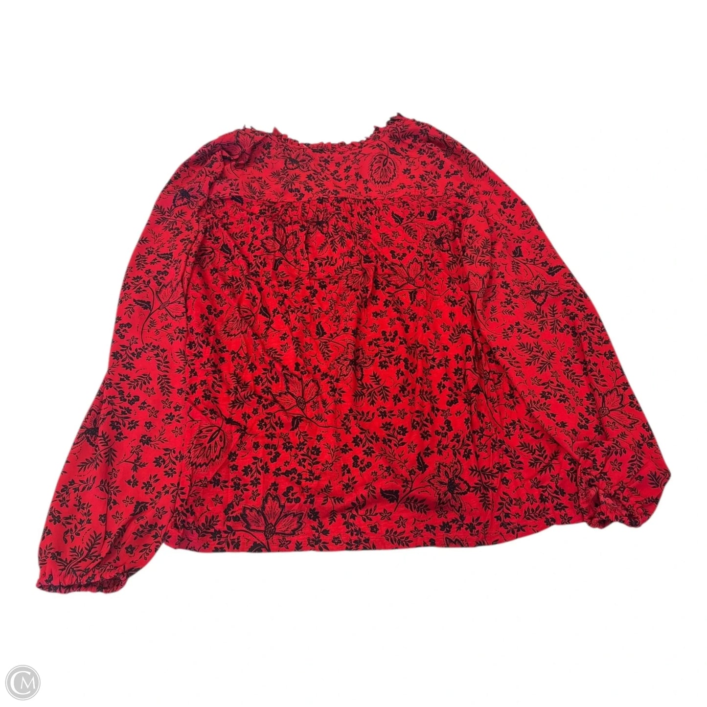 Top Long Sleeve By Loft In Blue & Red, Size: L