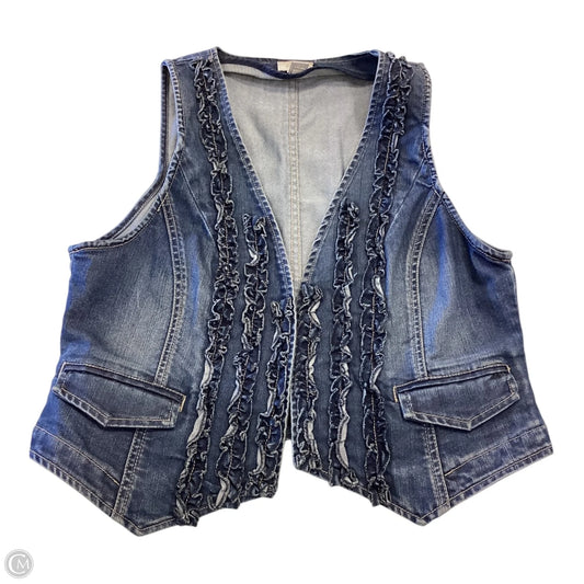 Vest Other By Chicos In Blue Denim, Size: M