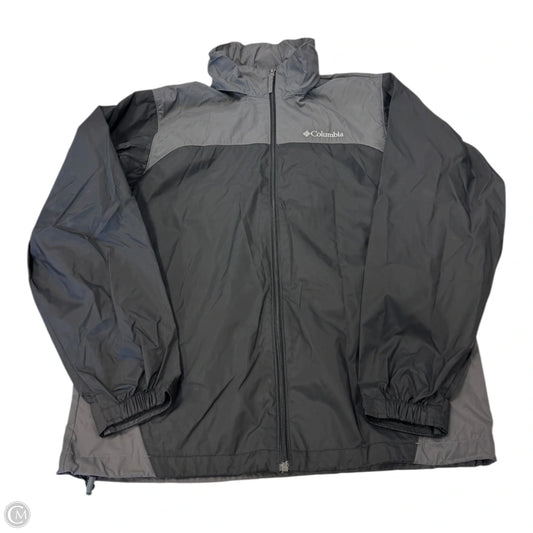 Jacket Windbreaker By Columbia In Black & Grey, Size: M