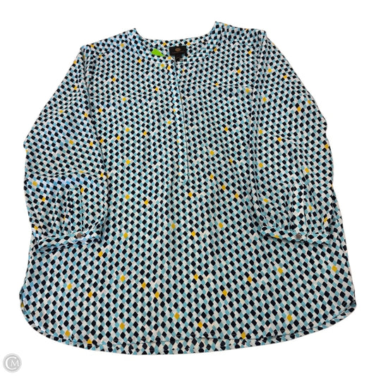 Top 3/4 Sleeve By Jm Collections In Blue & Yellow, Size: L