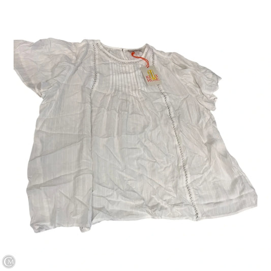Top Short Sleeve By Knox Rose In White, Size: L