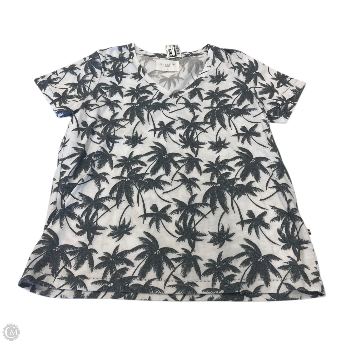 Top Short Sleeve By Sol Angeles In Tropical Print, Size: M
