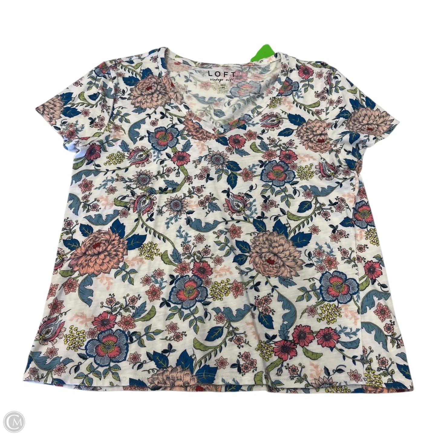 Top Short Sleeve By Loft In Floral Print, Size: M