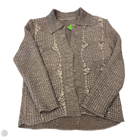 Jacket Shirt By Clothes Mentor In Beige, Size: Osfm
