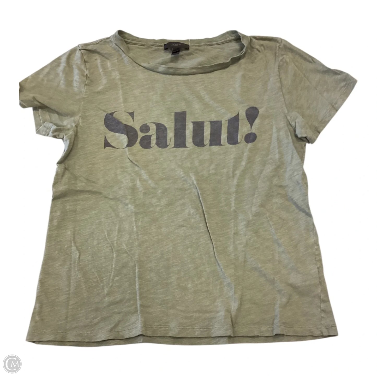 Top Short Sleeve By J. Crew In Green & Grey, Size: M