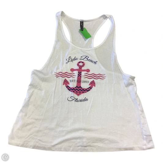 Tank Top By Clothes Mentor In Pink & White, Size: Xl