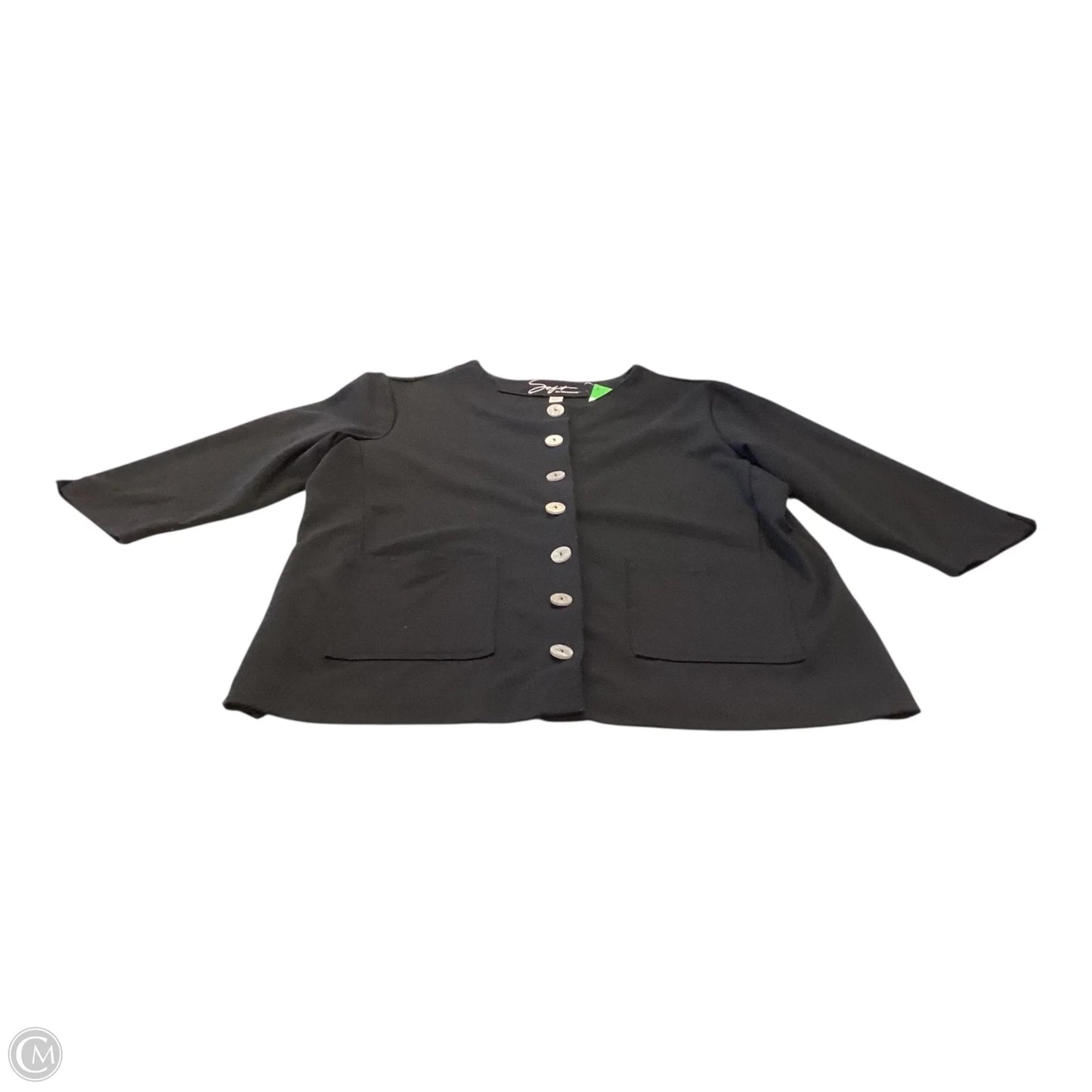 Jacket Shirt By Clothes Mentor In Black, Size: 14