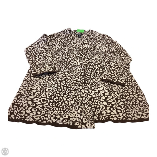 Cardigan By Style And Co Collection Women In Brown & Cream, Size: 1x
