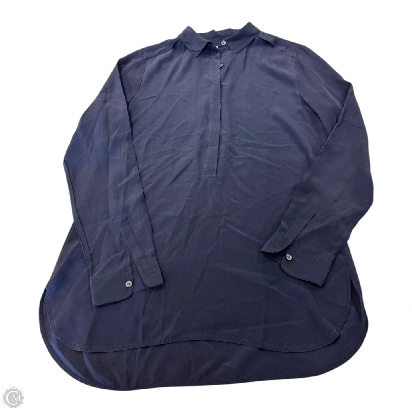 Top Long Sleeve By Banana Republic In Navy, Size: M