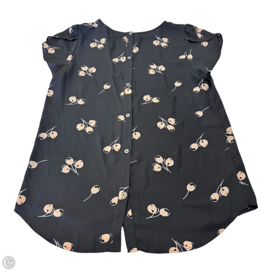 Top Short Sleeve By Loft In Grey & Pink, Size: M