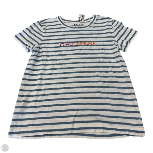 Top Short Sleeve By Loft In Striped Pattern, Size: M