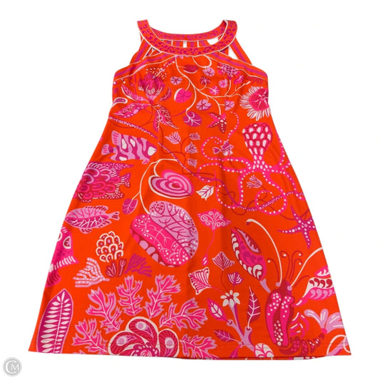 Dress Casual Short By Gretchen Scott In Orange & Pink, Size: L