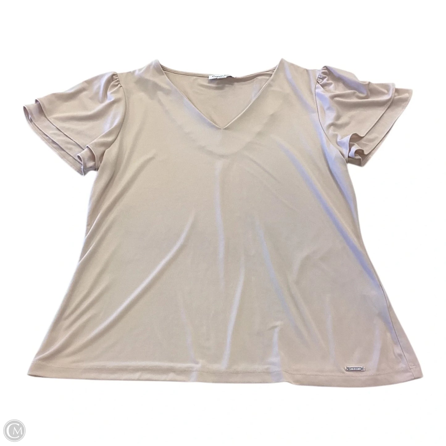 Top Short Sleeve By Calvin Klein In Pink, Size: M