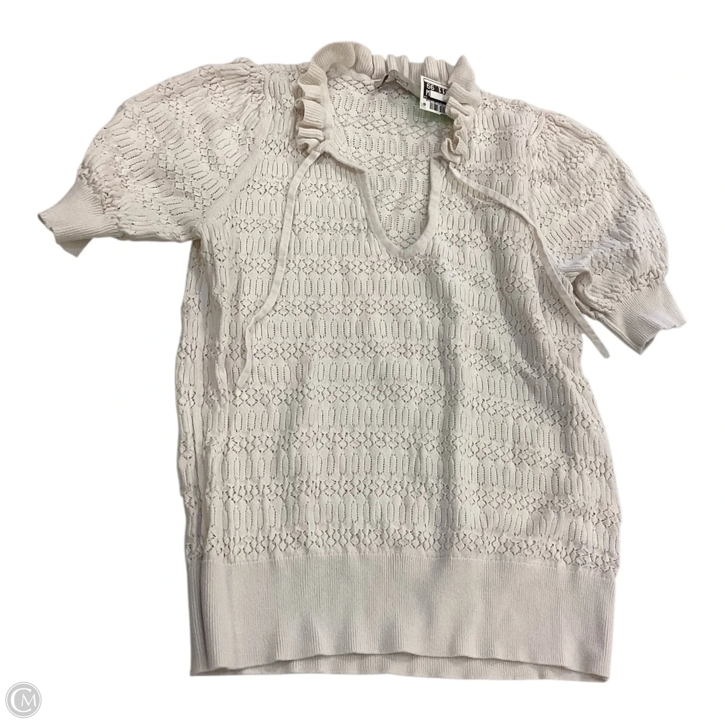 Top Short Sleeve By Loft In Cream, Size: M