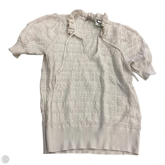 Top Short Sleeve By Loft In Cream, Size: M