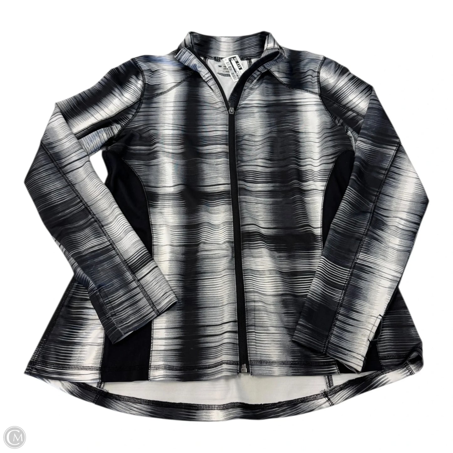 Athletic Jacket By Tek Gear In Black & Grey, Size: L