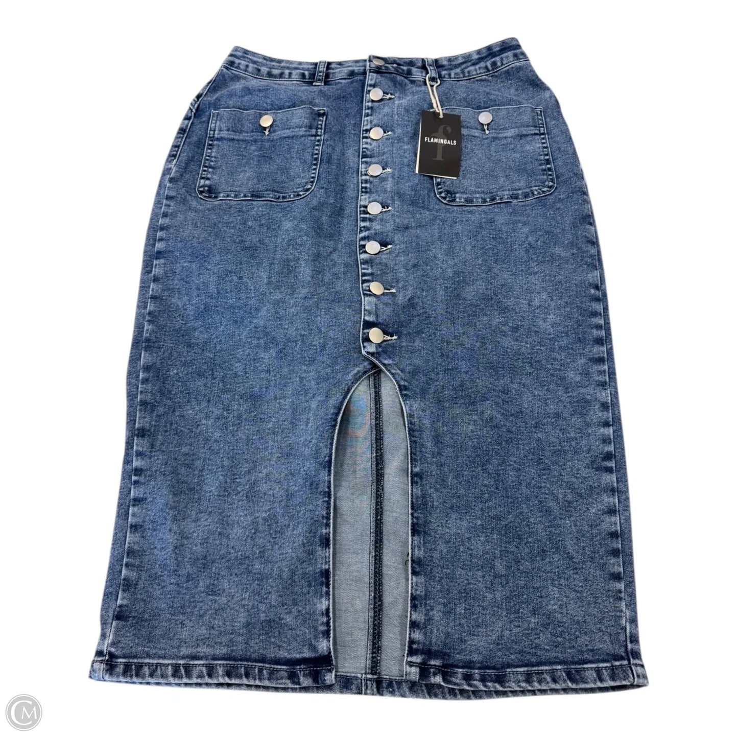 Skirt Maxi By Clothes Mentor In Blue Denim, Size: Xl