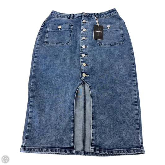 Skirt Maxi By Clothes Mentor In Blue Denim, Size: Xl