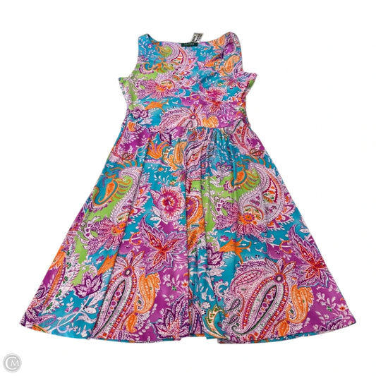 Dress Casual Midi By Lauren By Ralph Lauren In Floral Print, Size: L
