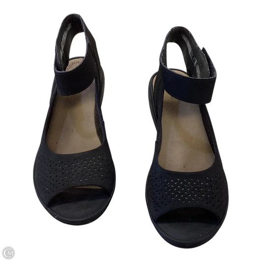 Sandals Heels Wedge By Clarks In Black, Size: 7
