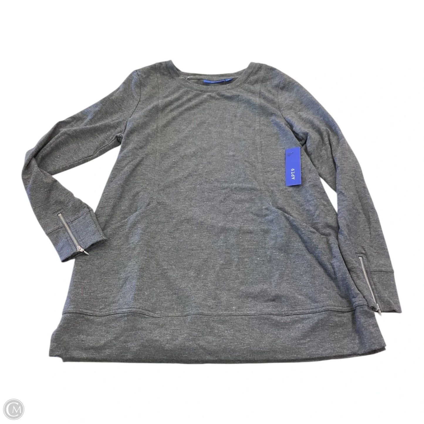 Top Long Sleeve By Apt 9 In Grey, Size: M