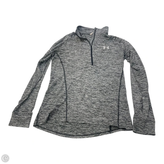 Athletic Top Long Sleeve Collar By Under Armour In Grey, Size: M