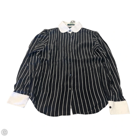 Top Long Sleeve By Lauren By Ralph Lauren In Striped Pattern, Size: M