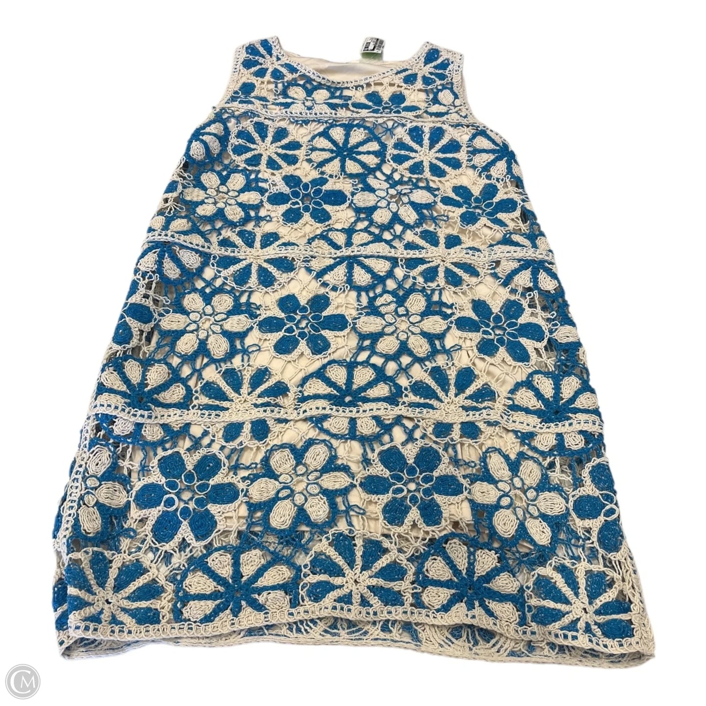 Dress Casual Midi By Clothes Mentor In Blue & Cream, Size: Xl