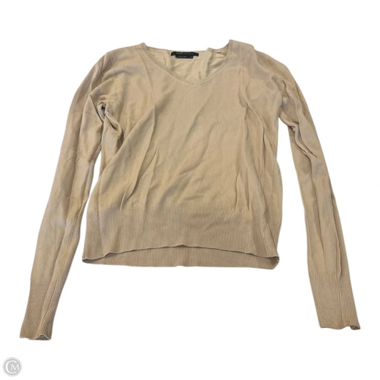 Top Long Sleeve By Bcbgmaxazria In Beige, Size: M
