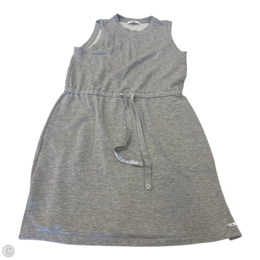 Dress Casual Midi By Calvin Klein In Grey, Size: S