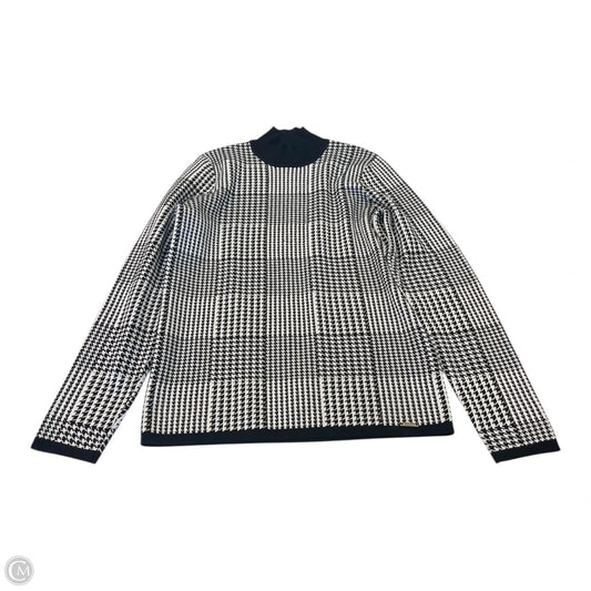 Top Long Sleeve By Tahari In Black & White, Size: M