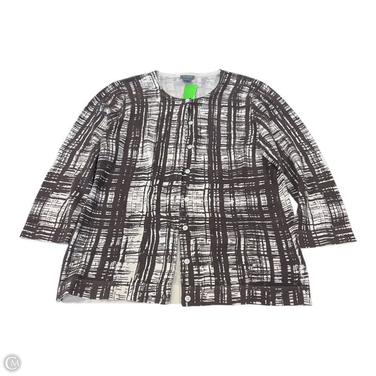 Cardigan By Ann Taylor In Brown & Cream, Size: L