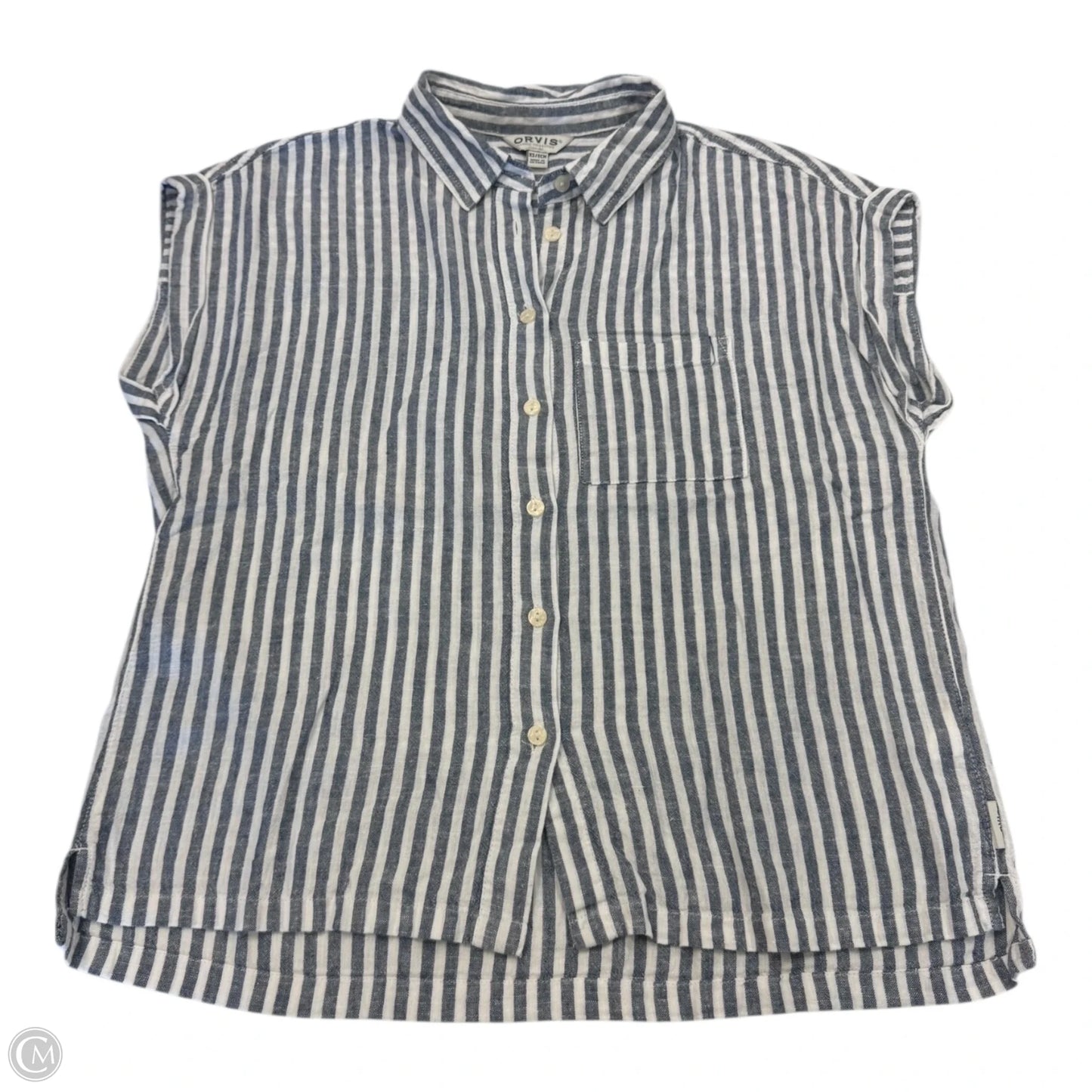 Top Short Sleeve By Orvis In Striped Pattern, Size: Xs