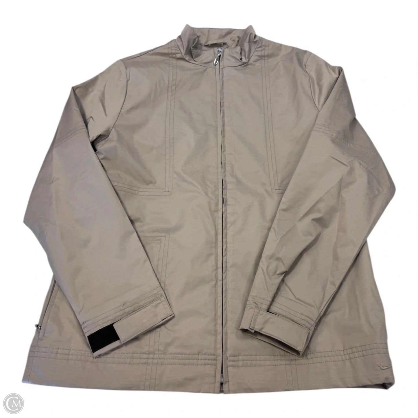 Athletic Jacket By Nike Apparel In Beige, Size: M