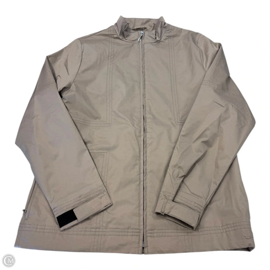 Athletic Jacket By Nike Apparel In Beige, Size: M