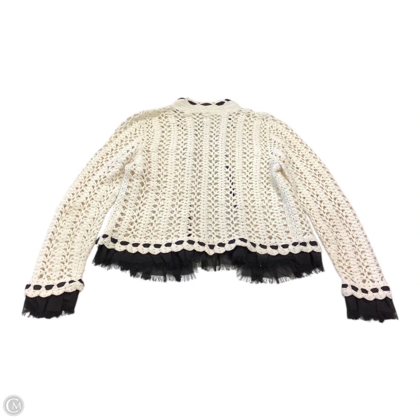 Cardigan By One Girl Who In Black & Cream, Size: Osfm