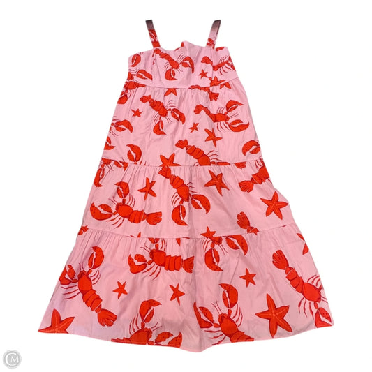 Dress Casual Maxi By J. Crew In Pink & Red, Size: 16