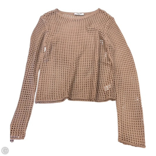 Top Long Sleeve By Double Zero In Beige, Size: L