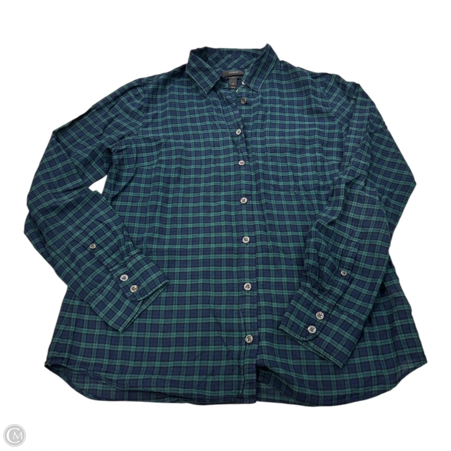 Top Long Sleeve By J. Crew In Plaid Pattern, Size: 6