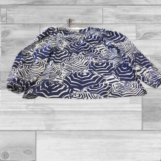 Top Long Sleeve Designer By Lilly Pulitzer In Blue & White, Size: M