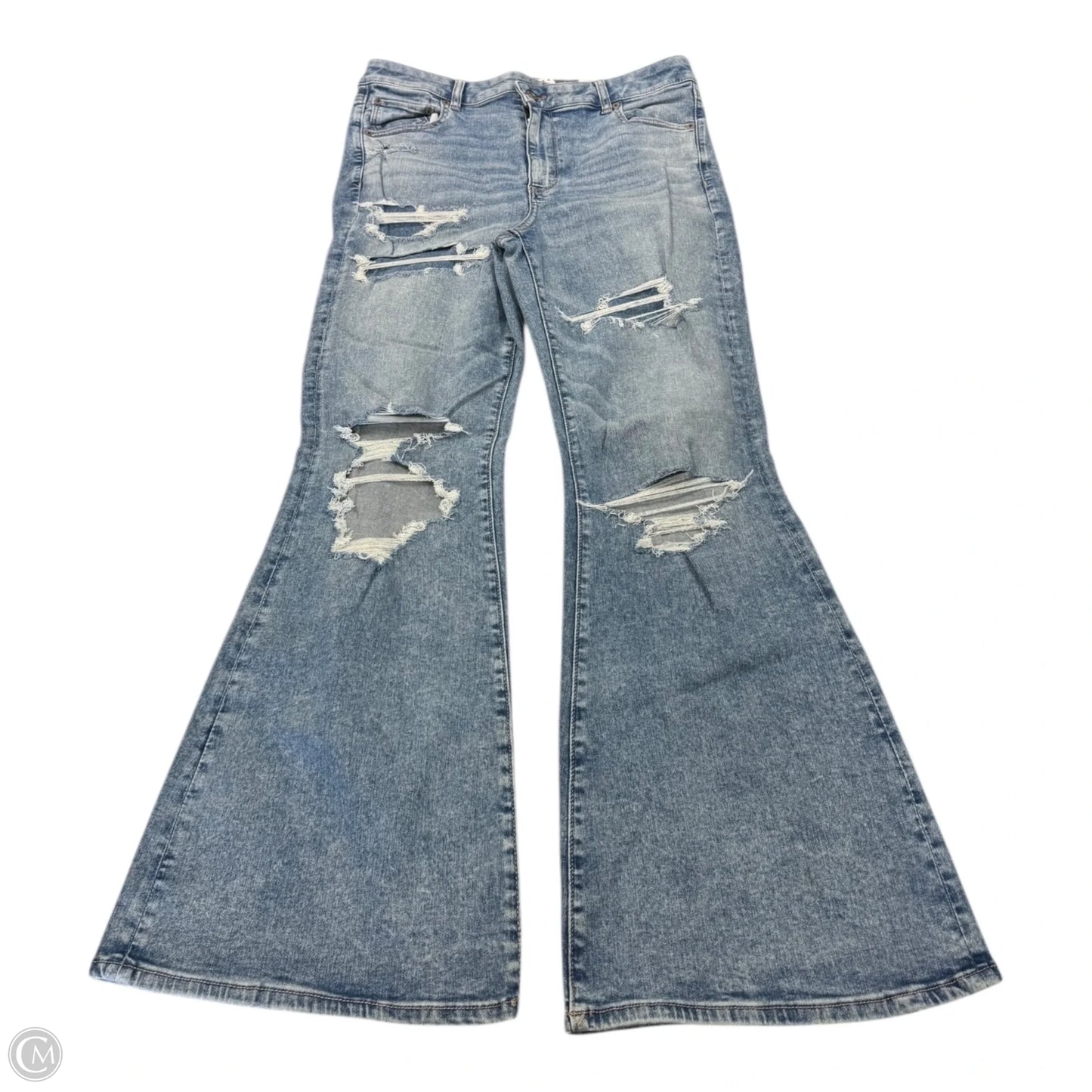 Jeans Flared By American Eagle In Blue Denim, Size: 16