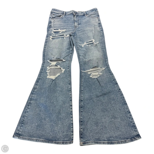 Jeans Flared By American Eagle In Blue Denim, Size: 16