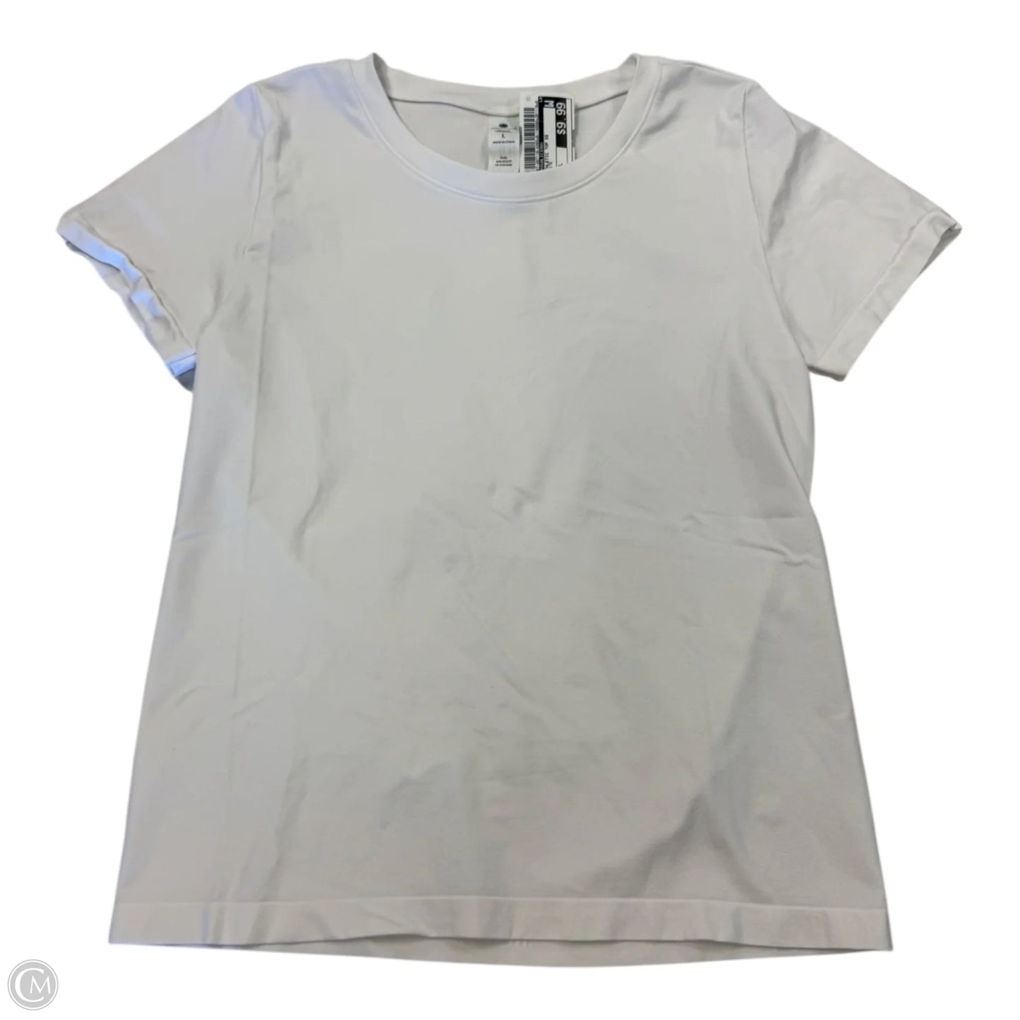 Athletic Top Short Sleeve By Yogalicious In White, Size: L