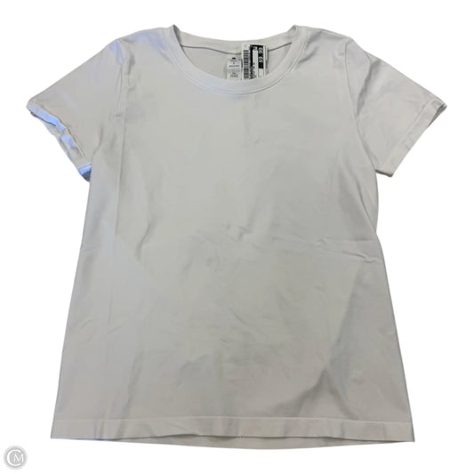 Athletic Top Short Sleeve By Yogalicious In White, Size: L