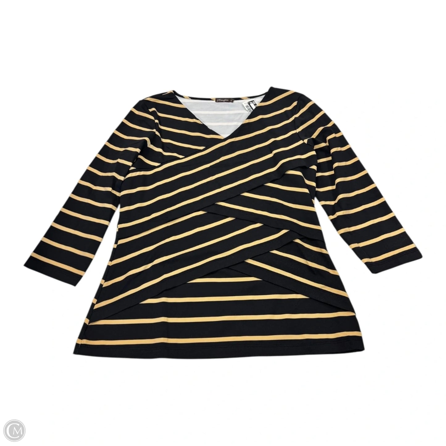 Top 3/4 Sleeve By J Mclaughlin In Striped Pattern, Size: M