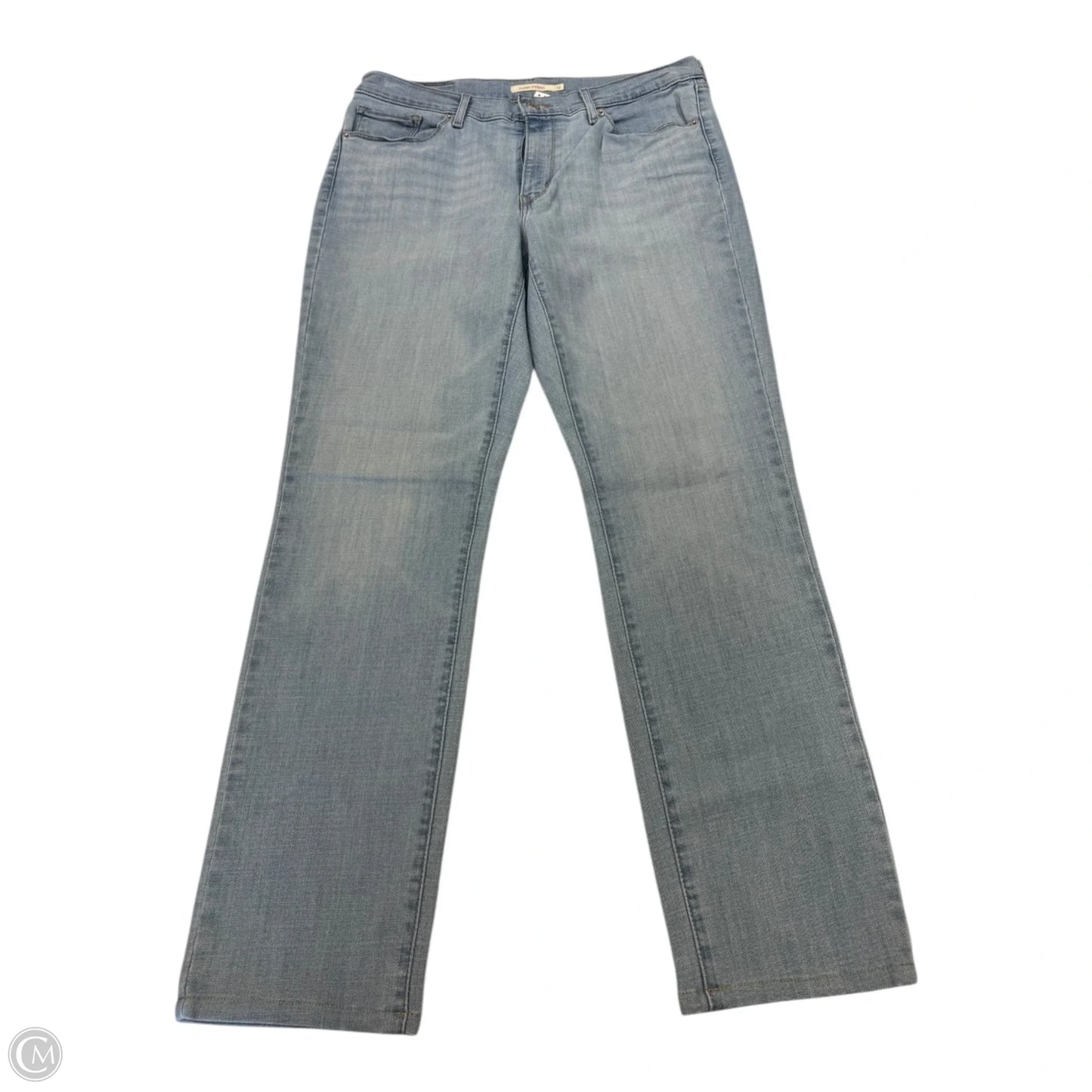 Jeans Straight By Levis In Blue Denim, Size: 12