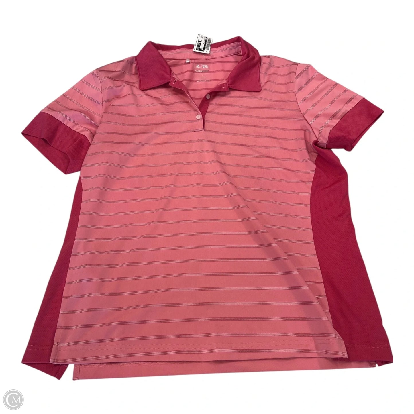 Athletic Top Short Sleeve By Adidas In Pink, Size: L