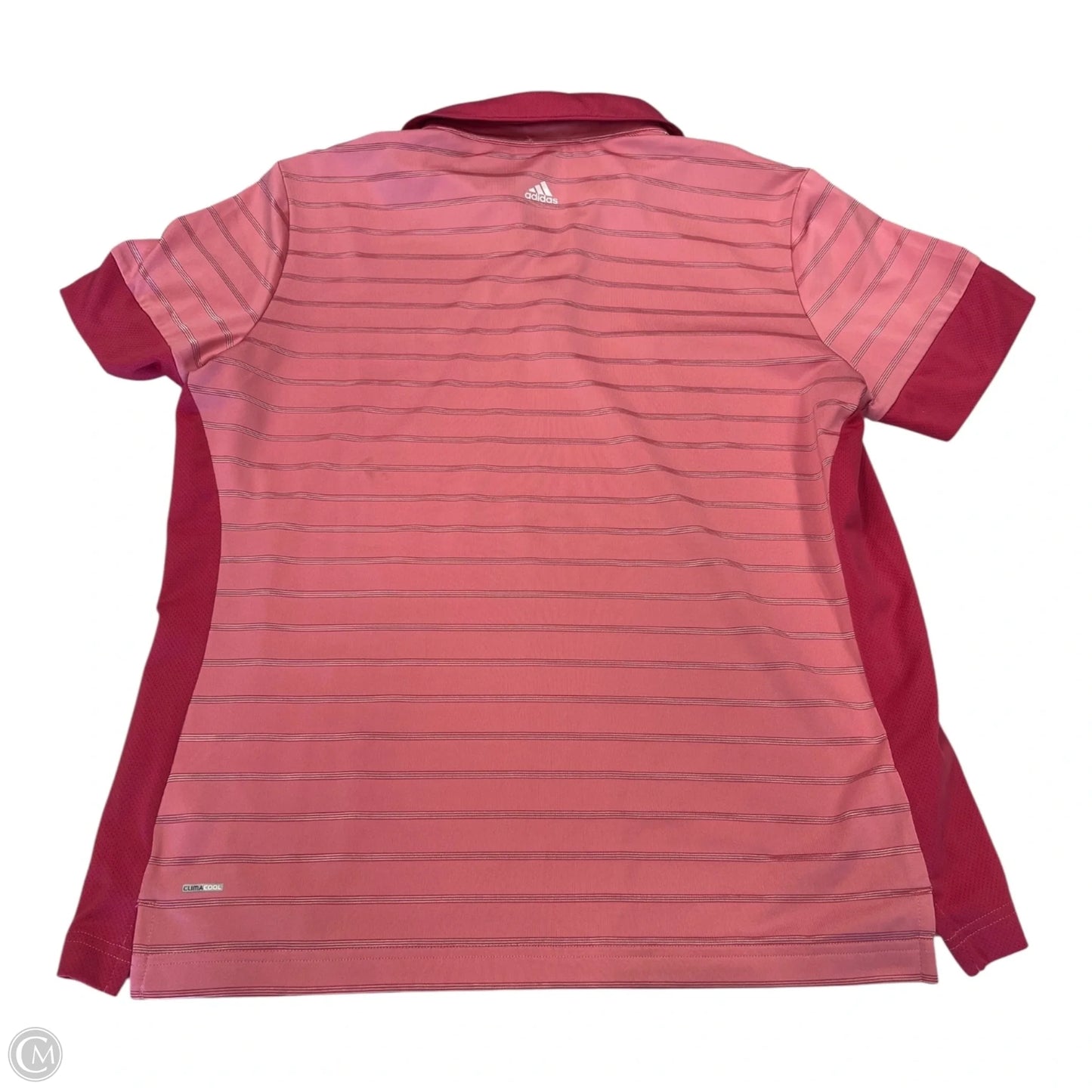 Athletic Top Short Sleeve By Adidas In Pink, Size: L