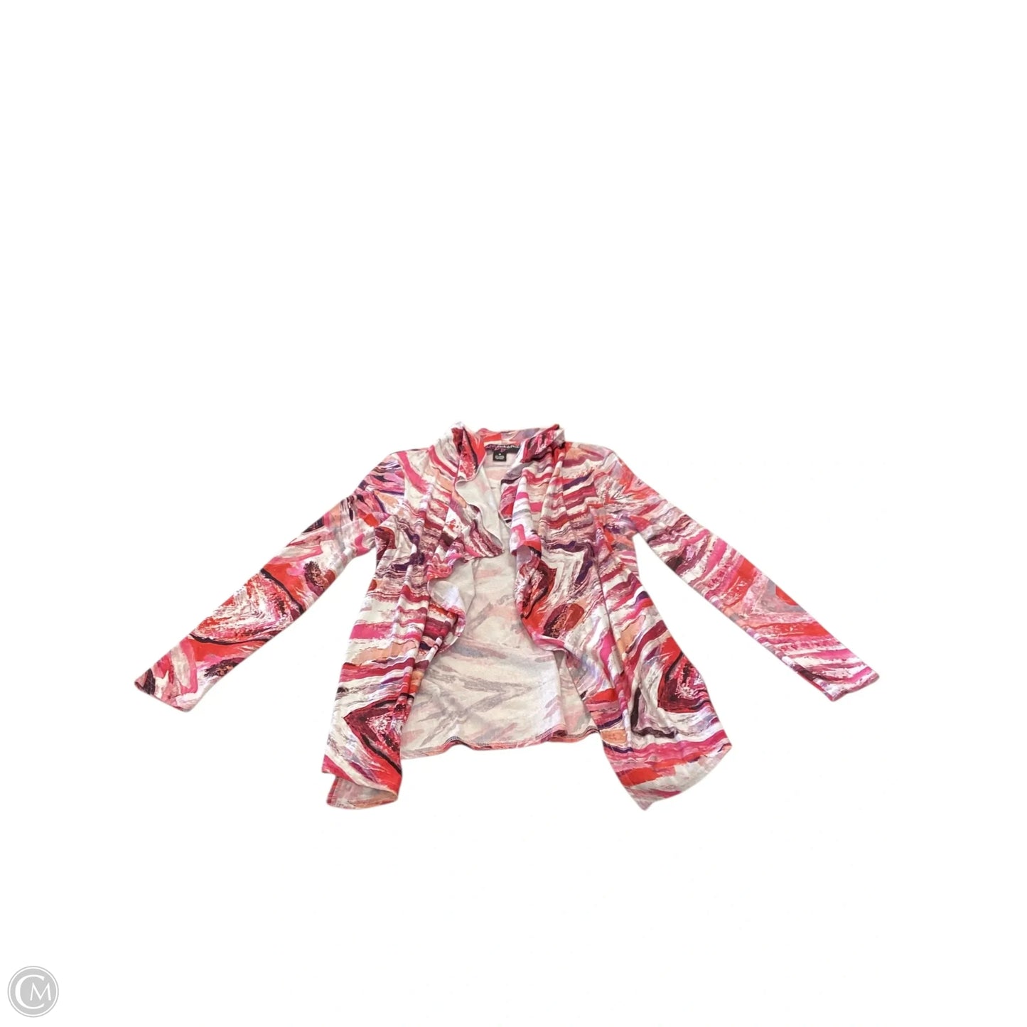 Cardigan By Peck And Peck In Pink & Red, Size: M