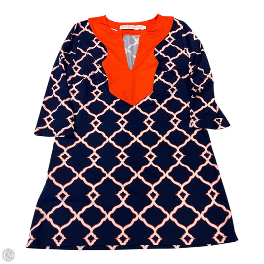 Dress Casual Midi By Gretchen Scott In Blue & Orange, Size: Xs